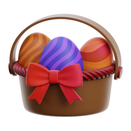 Easter Eggs Bucket  3D Icon