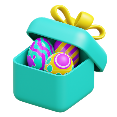 Easter Eggs Giftbox  3D Icon