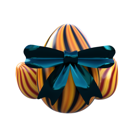 Easter Eggs With Ribbon  3D Icon