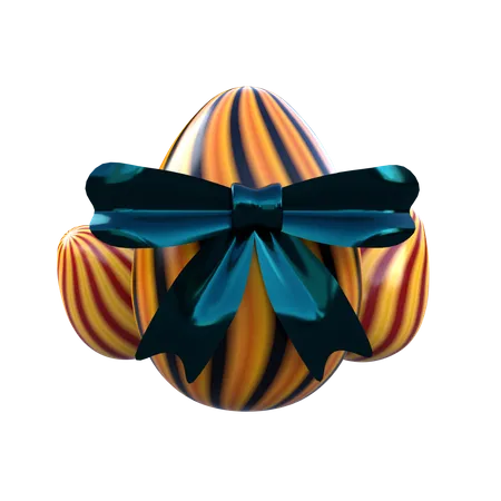Easter Eggs With Ribbon  3D Icon