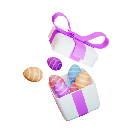 Easter gift box  3D Illustration