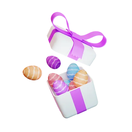 Easter gift box  3D Illustration