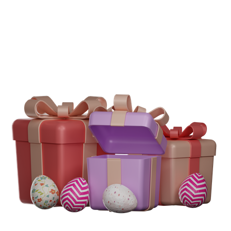 Easter gift box  3D Illustration