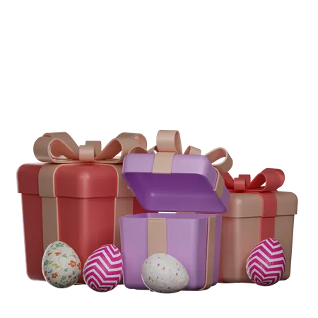 Easter gift box  3D Illustration