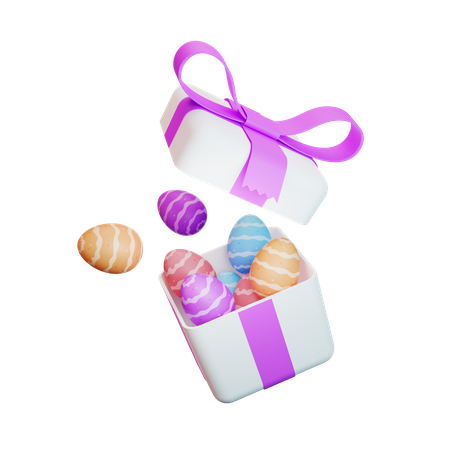 Easter gift box 3D Illustration