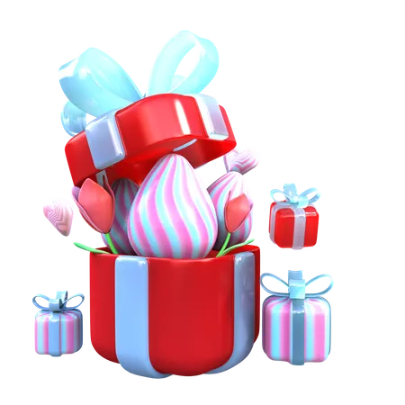 Easter gift box  3D Icon