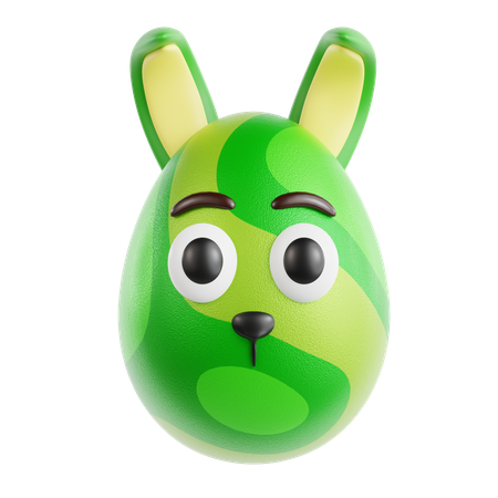 이스터 그린 토끼  3D Icon