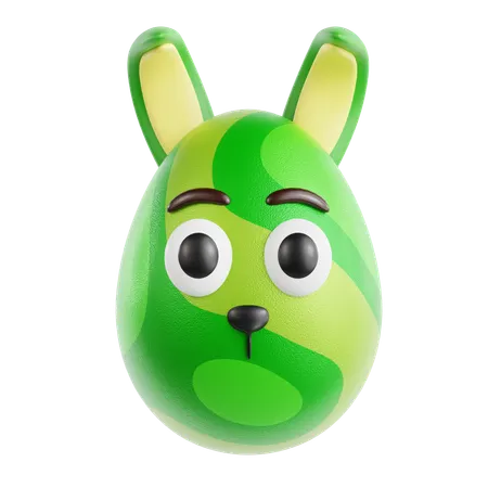 이스터 그린 토끼  3D Icon