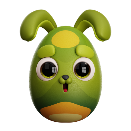 EASTER GREEN BUNNY  3D Icon