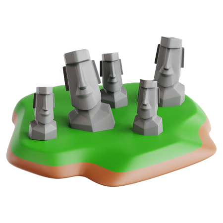Easter Island  3D Icon