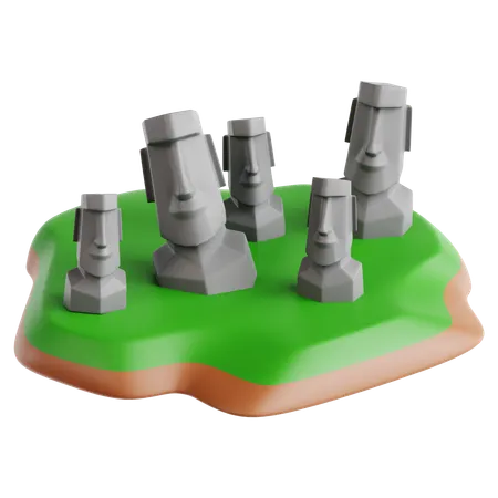 Easter Island  3D Icon