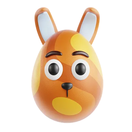 이스터 오렌지 토끼  3D Icon