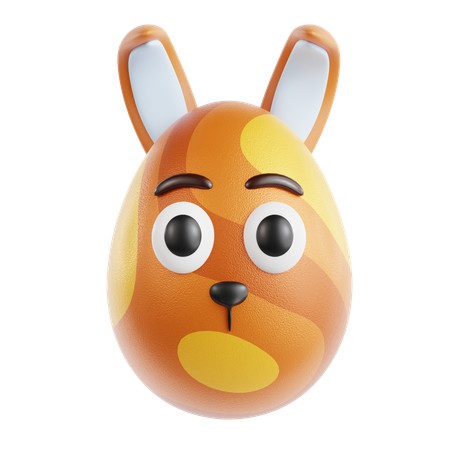 Easter Orange Bunny  3D Icon