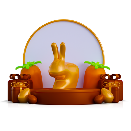 Easter Podium 3D Illustration