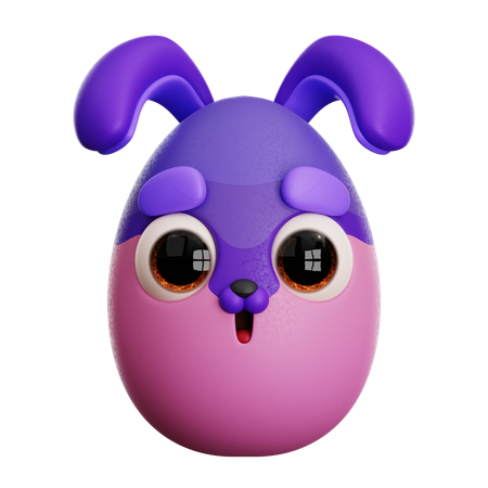 EASTER PURPLE BUNNY  3D Icon