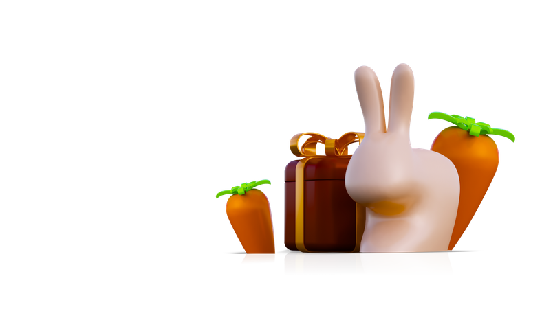 Easter Rabbit  3D Illustration