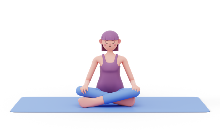 Easy Yoga Pose  3D Illustration