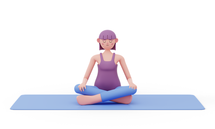 Easy Yoga Pose 3D Illustration