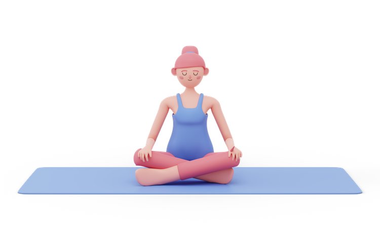 Easy Yoga Pose 3D Illustration
