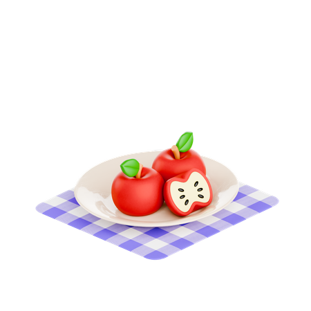 사과를 먹어  3D Icon