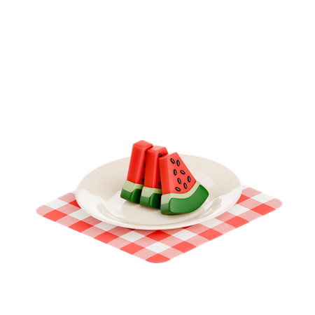 Eat watermelon  3D Icon