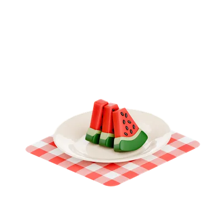 Eat watermelon  3D Icon