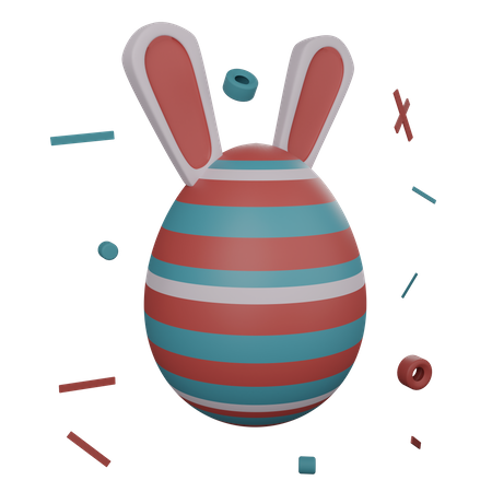 Eater Bunny Egg 3D Illustration