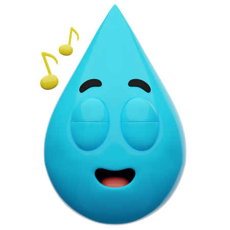 Emoji eau écoutant de la musique  3D Icon