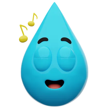 Emoji eau écoutant de la musique  3D Icon