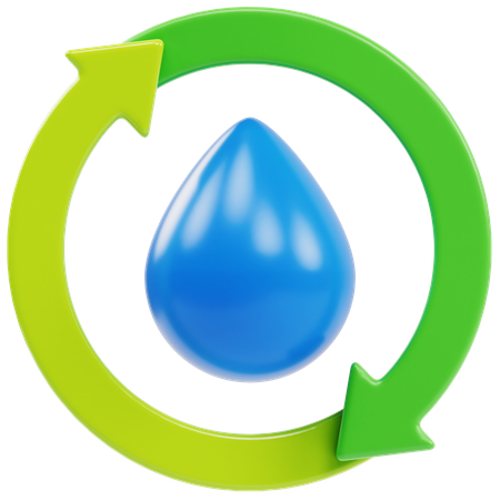 Eau renouvelable  3D Icon