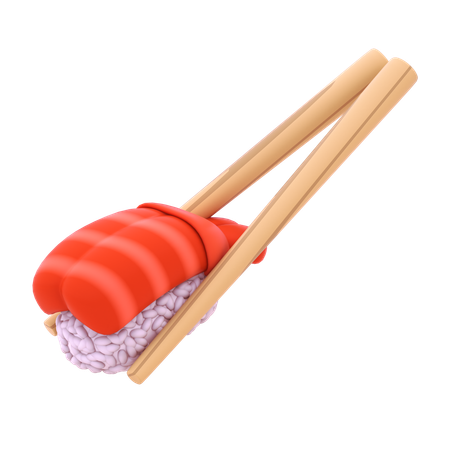 Ebi Nigiri In Chopstick  3D Icon