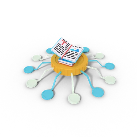 3 D Illustration Of Ebook Network 3D Icon