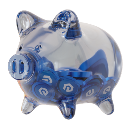 ECash (XEC) Clear Glass Piggy Bank  3D Icon