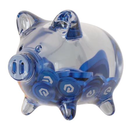 ECash (XEC) Clear Glass Piggy Bank  3D Icon