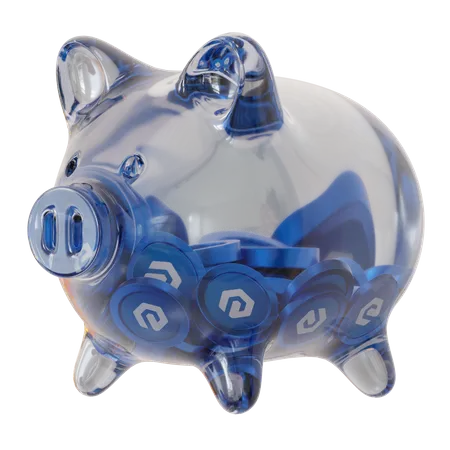 ECash (XEC) Clear Glass Piggy Bank 3D Icon