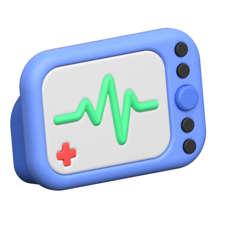 ECG Heart Rate Monitor  3D Icon