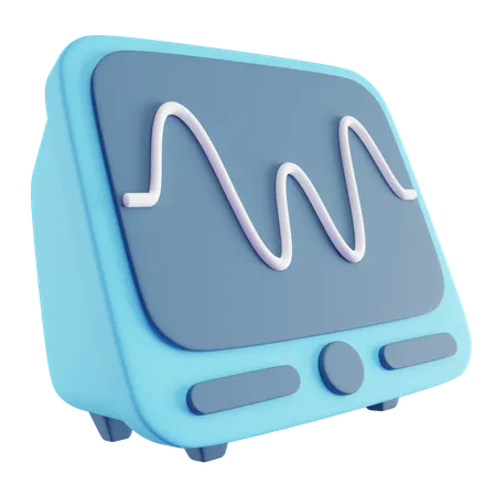 3 D Illustration Of Blue ECG Machine 3D Icon
