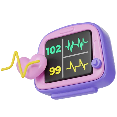 Heart Monitor For Medical Use 3D Icon