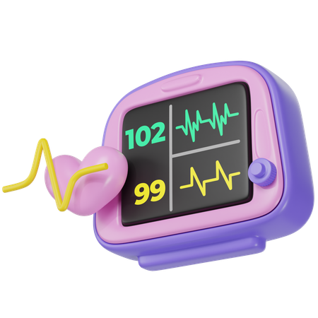 Ecg Machine  3D Icon