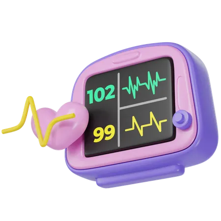 Ecg Machine  3D Icon