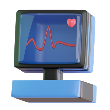 Ecg Machine  3D Icon