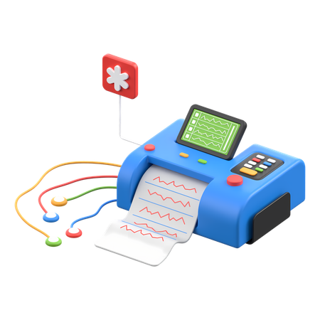 Ecg Machine  3D Icon