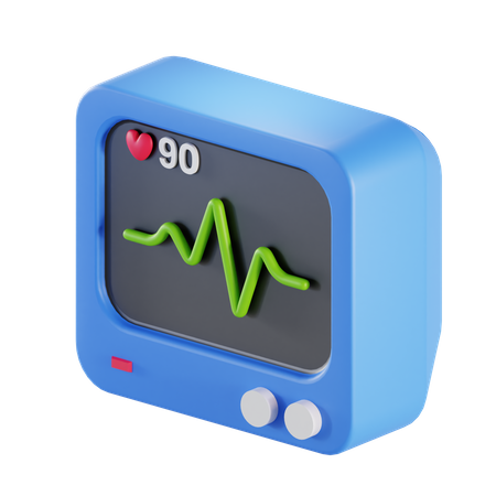 Ecg Machine  3D Illustration