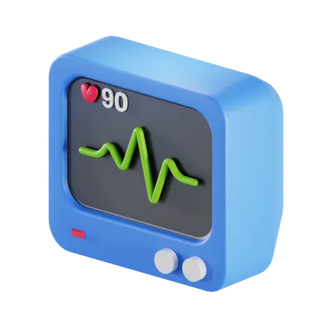 Ecg Machine  3D Illustration