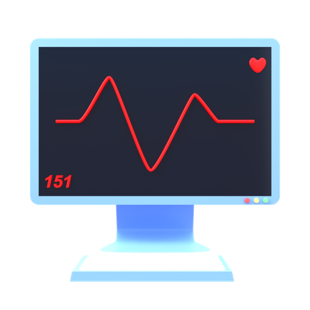 Ecg Machine  3D Illustration