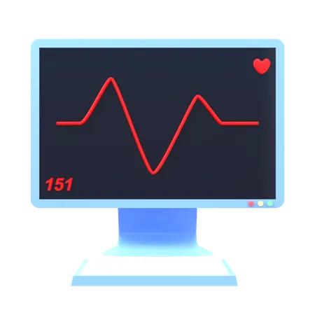 Ecg Machine  3D Illustration