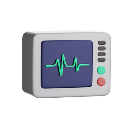 Ecg Machine  3D Illustration