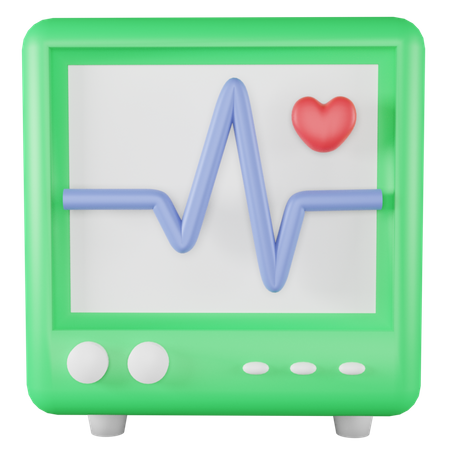 Ecg Machine  3D Illustration