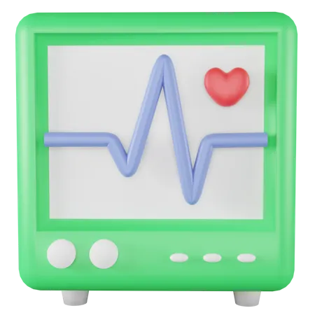 Ecg Machine  3D Illustration