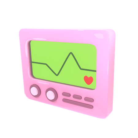 Ecg Machine  3D Illustration